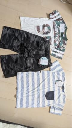 子供服 3点セット 迷彩柄 Tシャツ ハーフパンツ　140から150cmのサムネイル