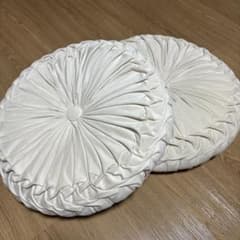ニトリ 【デコホーム商品】円形クッション ダリア アイボリー2個セットのサムネイル