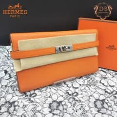 ✨極上美品✨ エルメス ケリーウォレット ゴールド 長財布 男女兼用 □Lのサムネイル
