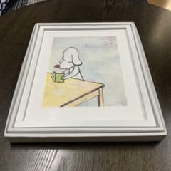 奈良美智 Yoshitomo Nara 勉強中 額装 オマケ付き 絵画 アート 奈良美智 ポスター 勉強中 NARA YOSHITOMO - メルカリ