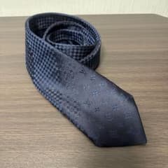 LOUIS VUITTON ネクタイ モノグラム ダミエ ネイビー シルクのサムネイル