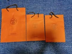 HERMES オレンジ紙袋 3点セットのサムネイル