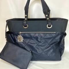 【超極美品】　CHANEL　パリビアリッツ　トートバッグ　GM　ブルー　大容量 超極美品】 CHANEL パリビアリッツ トートバッグ GM ブルー 大容量
