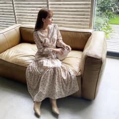 神戸レタス 岡部あゆみさんコラボ ティアードワンピース ベージュのサムネイル
