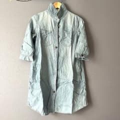 【レディース】デニムシャツワンピースのサムネイル