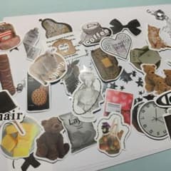 コラージュシール 30枚セット 手帳デコ 韓国風015のサムネイル