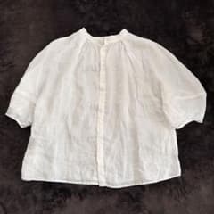 【美品】シンプリシティエ フレンチリネン 2way ブラウス 麻 100%のサムネイル