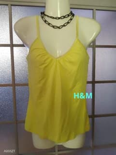 H&M ★レモンイエロー キャミソール タンクトップ ストレッチ Y2Kのサムネイル