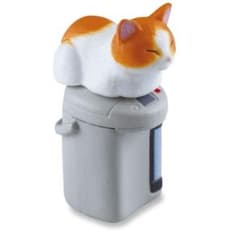 吾輩の定位置 ガチャ 猫 給湯ポット マスコット ミニチュア ネコ 茶白 ねこ