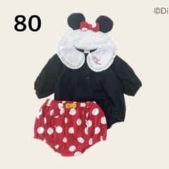 【80size】 バースデイ futafuta ミニーロンパースのサムネイル