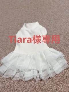 犬服　チュールワンピース　ホワイト　フリル　フリフリ　ペット　Mサイズのサムネイル