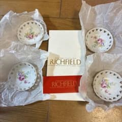 【美品・箱付】たち吉 RICHFIELD ミニ小皿 5枚セット 金彩 薔薇のサムネイル