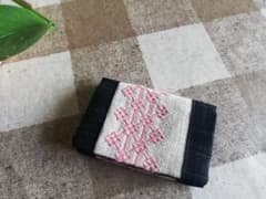 こぎん刺し名刺入れ#220604黒×ピンクのサムネイル