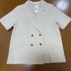 【25日金曜まで】しまむら　テーラー半袖JK 濃白のサムネイル