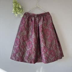 ランバン［M］大人エレガント◎上質な日本製◎立体的フラワー◎ひざ丈