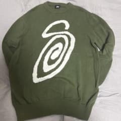 Stussyオリーブグリーン ニットセーターのサムネイル