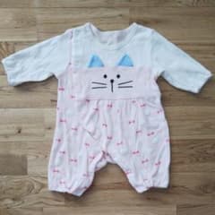 猫ちゃん前開きロンパース＊サイズ60-70のサムネイル