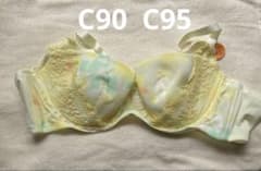 C90,C95 ブラジャー イエロー パステルカラー 刺繍のサムネイル
