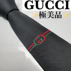 GUCCI グッチ 極美品 近年タグ GG レア ビーネクタイ蜂 人気 ブラック