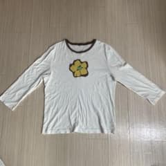 花柄プリント ホワイト長袖Tシャツのサムネイル