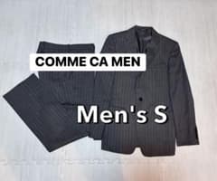 【COMME CA MEN】スーツ✳︎グレーストライプ✳︎上下セット✳︎メンズSのサムネイル