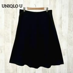 UNIQLO U Knee-Length Flare Skirt, Size L, Black, Ponte Knit, A-Line, Elegant