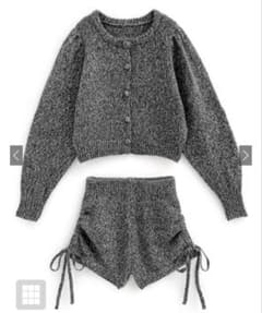 ニットカーディガン×ドロストショートパンツ セットアップのサムネイル