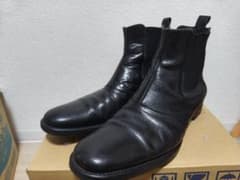 STEFANOROSSI黒 革靴 26cm レザー チェルシーブーツ 41のサムネイル