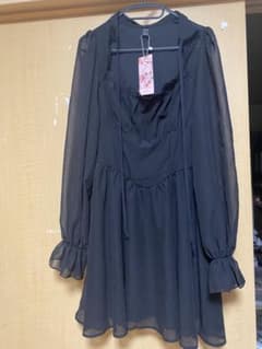 SHEIN ブラック シフォン 長袖 ブラウスのサムネイル