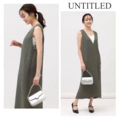 【UNTITLED】クレープダブル イージージャンパースカート♡3L♡ブラック 極美品＊UNTITLED アンタイトル クレープダブルイージージャンパー