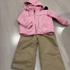 子ども用スキーウェアセット ピンク ベージュのサムネイル