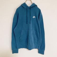 NIKE ナイキ 【S】刺繍ロゴ パーカー フード付 青緑 コットン お出かけのサムネイル