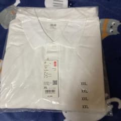 新品未使用　ユニクロ　半袖ポロシャツ　ホワイト　XXLのサムネイル