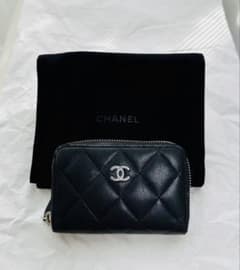 あんしん鑑定　CHANEL ブラック キルティング ケース　マトラッセ あんしん鑑定 CHANEL ブラック キルティング コインケース マトラッセ