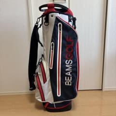 BEAMS GOLF キャディバッグ ネイビー/ホワイト/レッド - メルカリ
