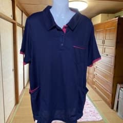 大きいサイズレディースポロシャツネイビー色のサムネイル