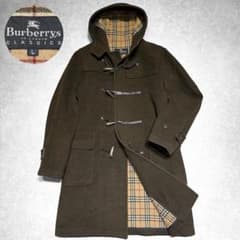 希少 美品 バーバリー ダッフルコート ロングコート ノバチェック