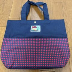 RUN & LOVE トートバッグ ネイビー チェック柄のサムネイル