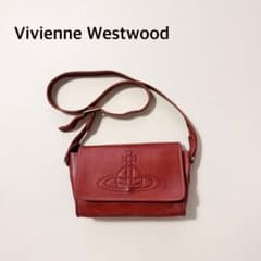 ヴィヴィアンウエストウッド ドラム型 ショルダーバッグ オーブ型押し レザー 赤 ヴィヴィアンウエストウッド オーブ型押し レザーショルダーバッグ 赤