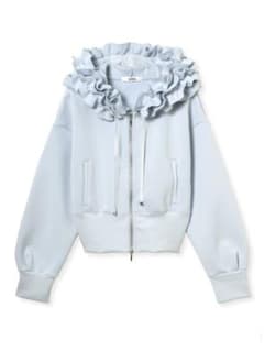 完売品】 新品タグ付き snidel フリルショートジップパーカー ブルー 