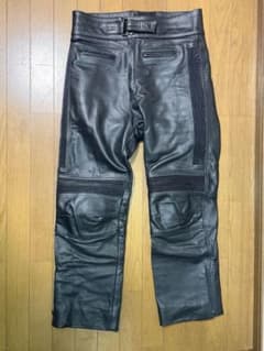パンチングレザー　ライダーパンツ ブラック　メンズのサムネイル