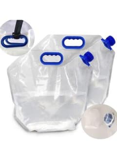 15L/2セット 大容量折りたたみ式災害用水タンク 携帯便利/旅行登山アウトドアのサムネイル