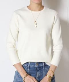 【タグ付き新品】WONDER RIB クルーネック プルオーバー☆ホワイト