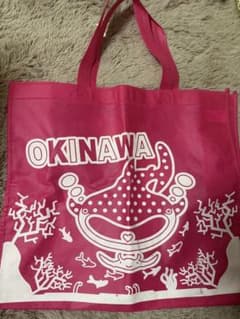 沖縄限定 エコバッグ ピンク ジンベエザメ シーサーのサムネイル