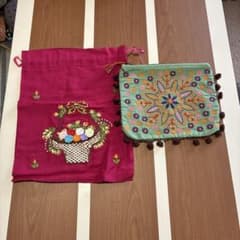 刺繍巾着袋、ポーチのサムネイル