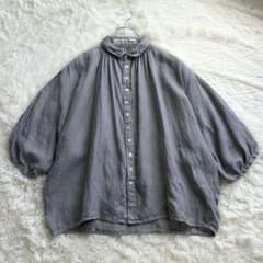 Brocante ブロカント リネン100 ギャザーブラウス ドルマン ゆったり 