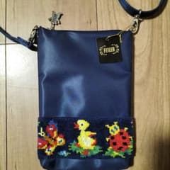 FEILER ネイビー 刺繍 スマホショルダーバッグのサムネイル
