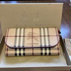 BURBERRY チェック柄 長財布 ベージュ/ピンクのサムネイル