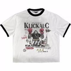 正規店購入 KLICK CLAK グラフィックTシャツ ホワイト/ブラック - メルカリ 正規店購入 KLICK CLAK グレー グラフィックプリント Tシャツ