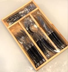 Laguiole elite カトラリーセット 24本入り ブラック 刻印入り - メルカリ